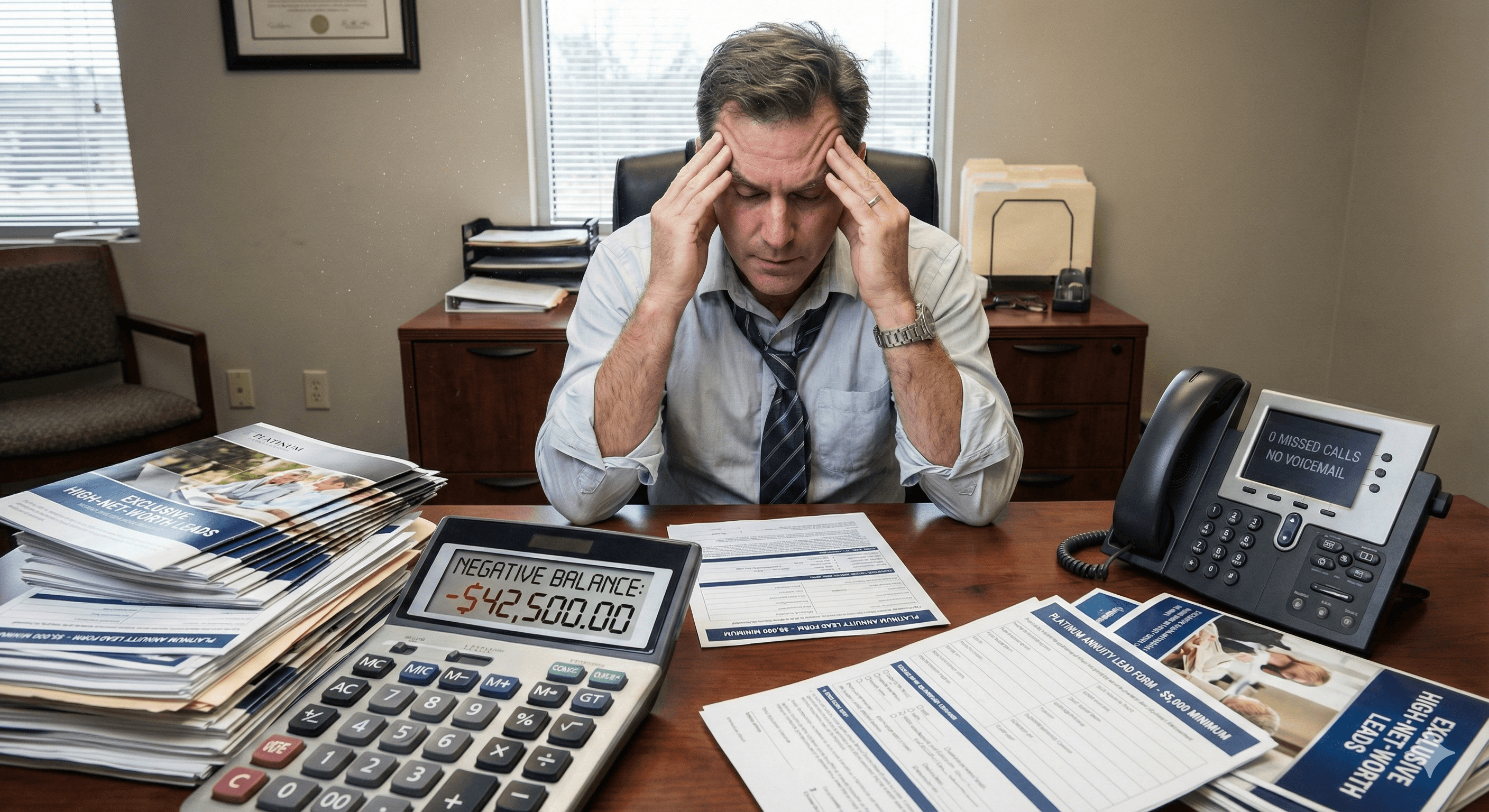 Financial advisor calculating losses from expensive annuity leads