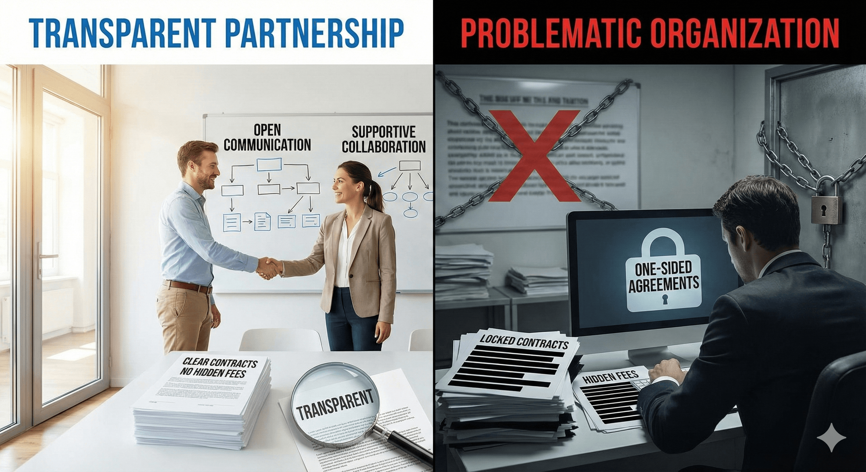 Comparison of transparent vs. problematic insurance marketing organizations